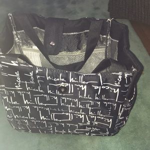NICOLE MILLER Blk & White Lunch Bag/Purse Insulate